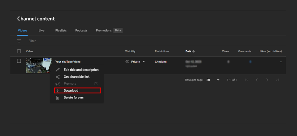 Download the MP4 video from YouTube