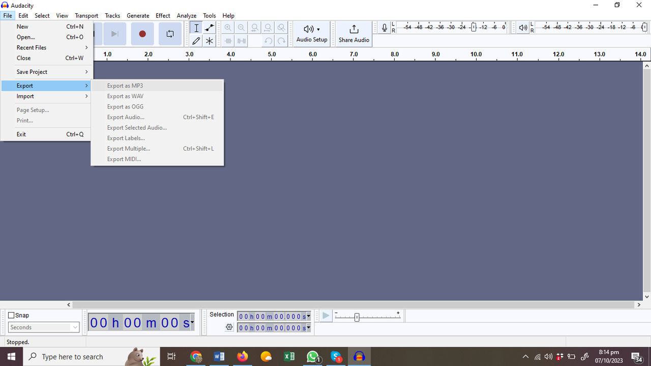 Export the edited file