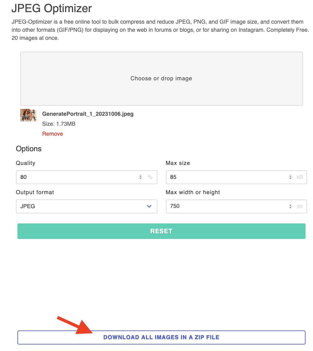 jpeg optimizer step 4