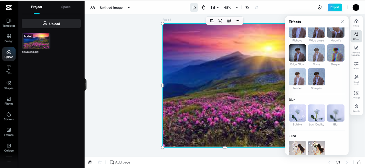Edit the JPG image files with editing tools and features