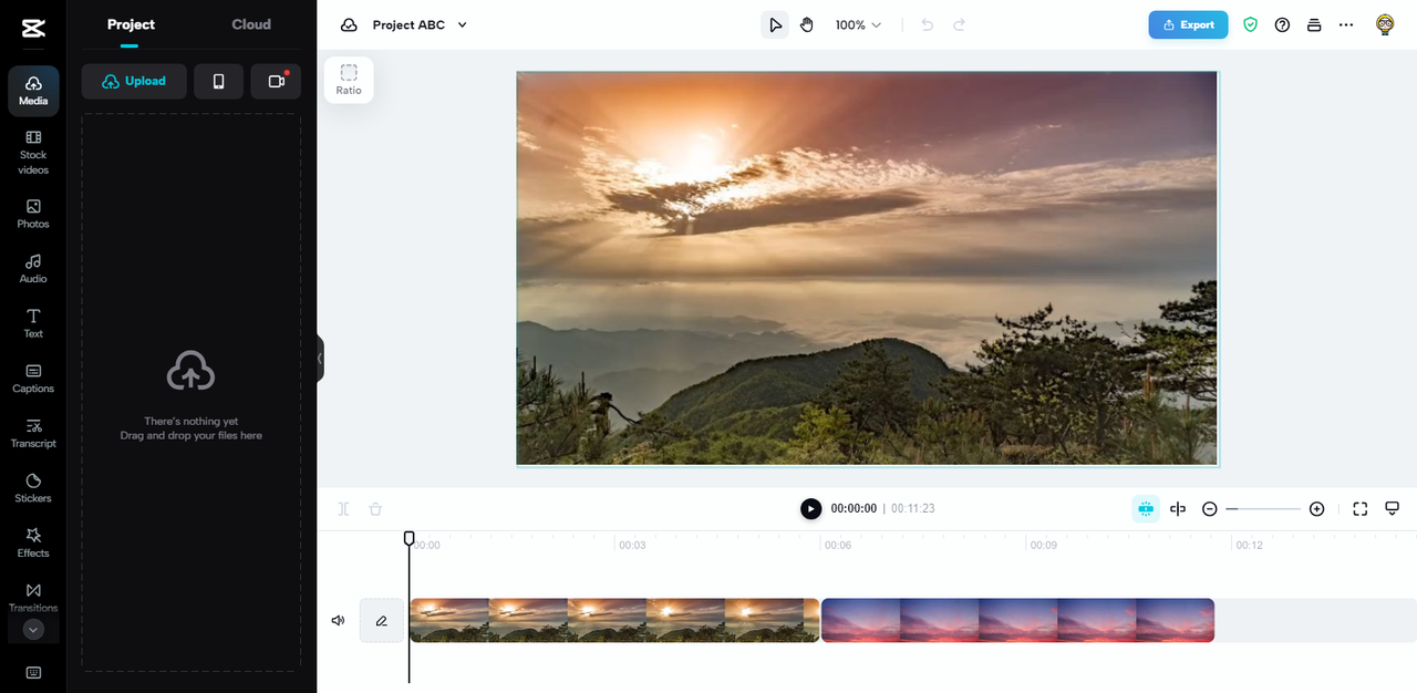 Import the videos and merge them as desired