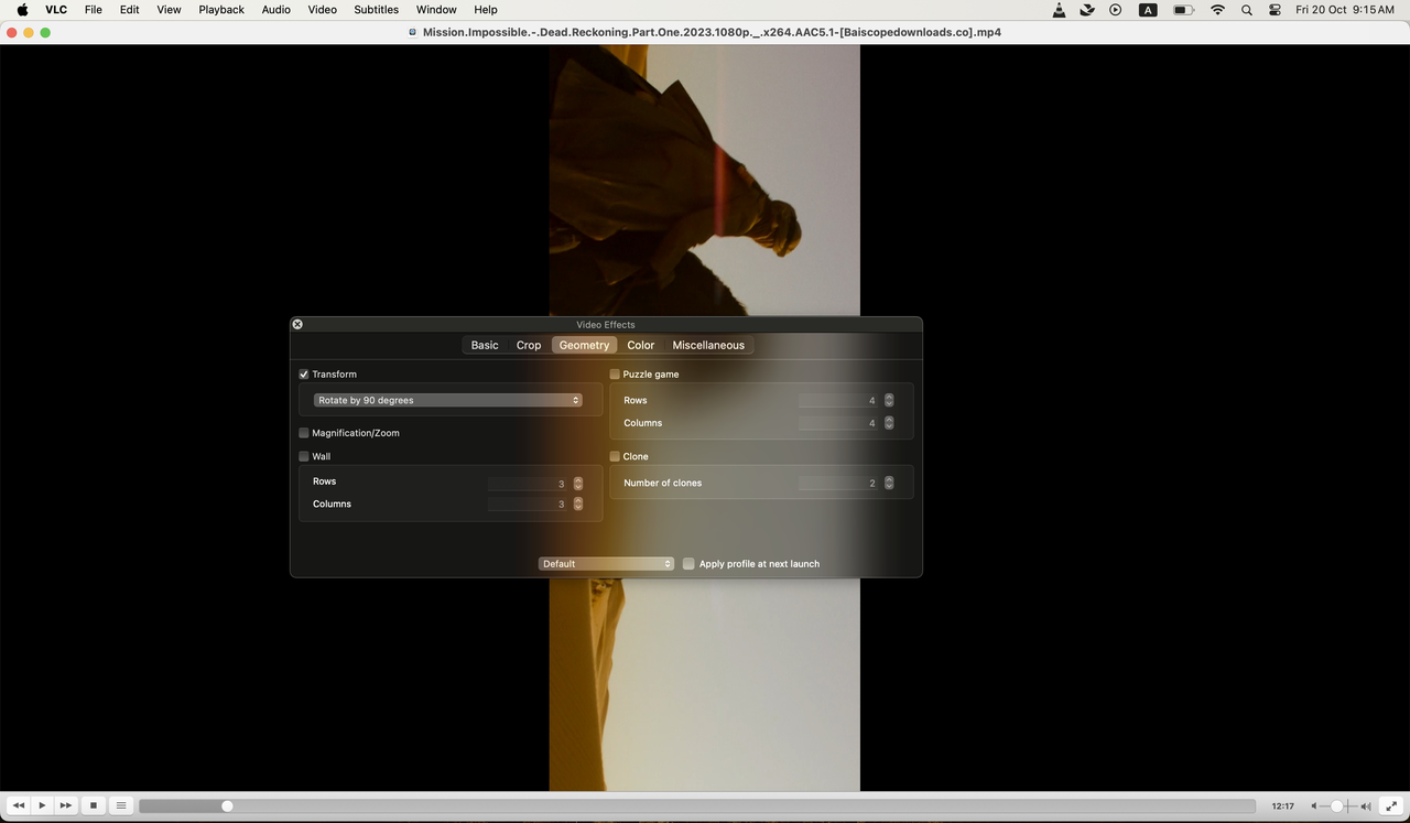 Select the "Transform" option