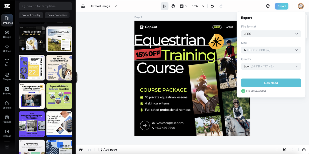 Compress image to 100KB online and export