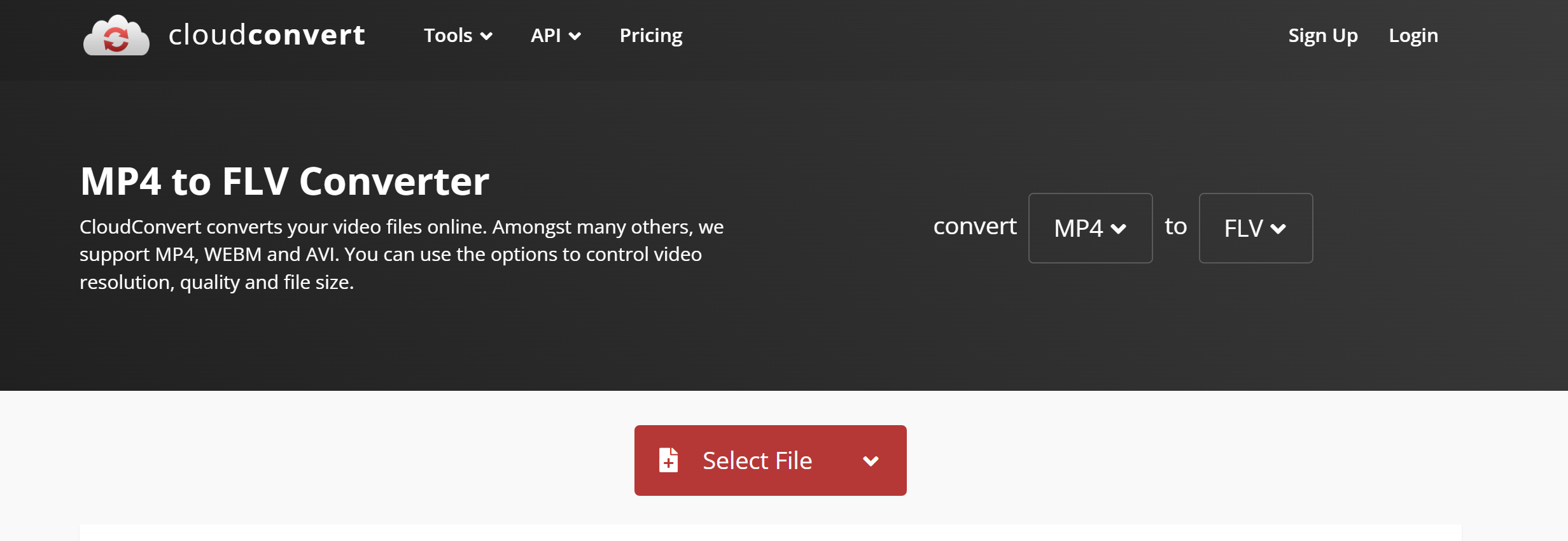 cloudconvert mp4 to flv