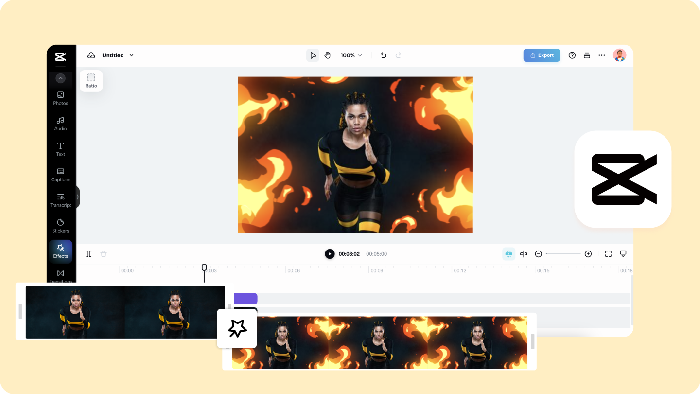 火災効果のビデオ