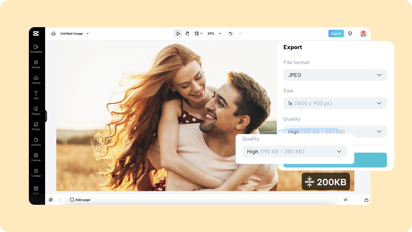 ضغط jpg 200 كيلو بايت عبر الإنترنت