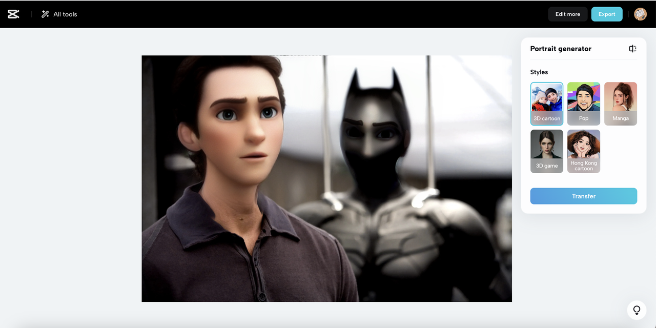 Export AI image anime