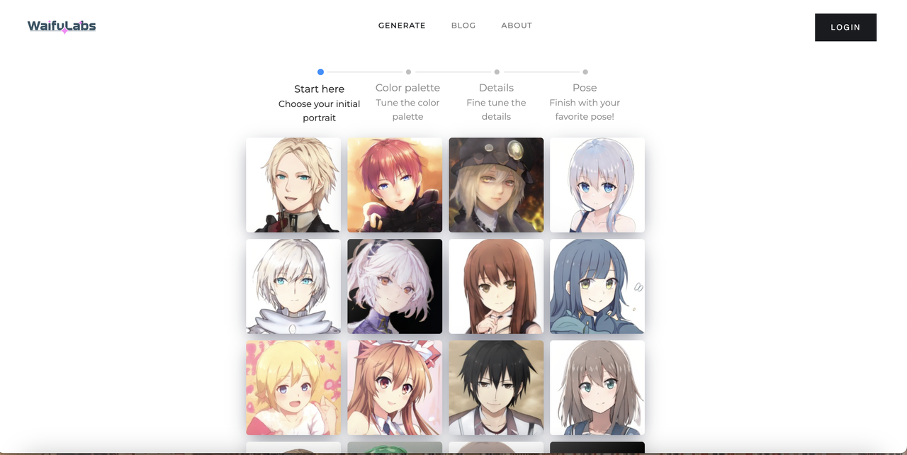 AI anime image generator - Waifu Labs