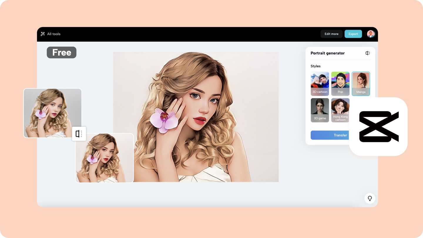 AI aplikacja portretowa