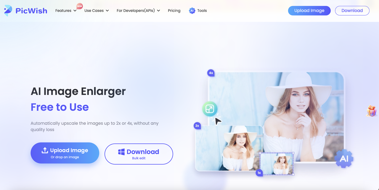 Unblur image online tool - PicWish