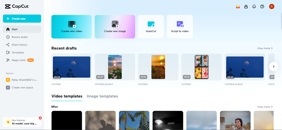 Visit CapCut’s website