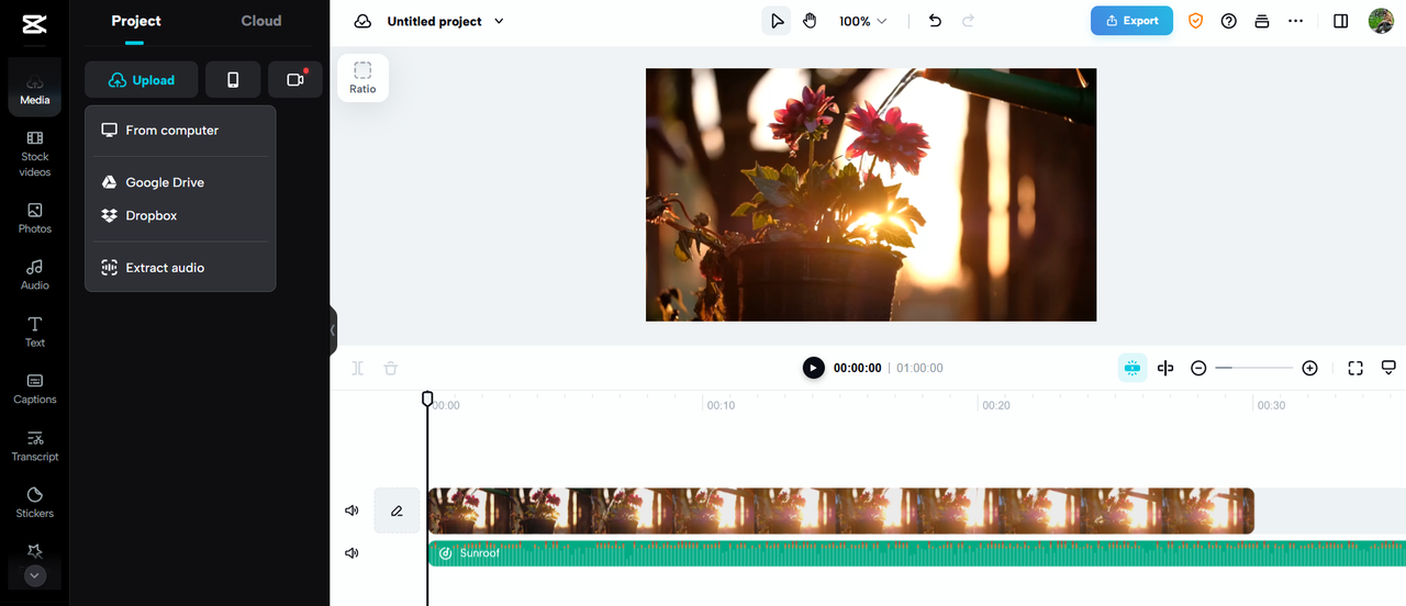 Upload media from different sources