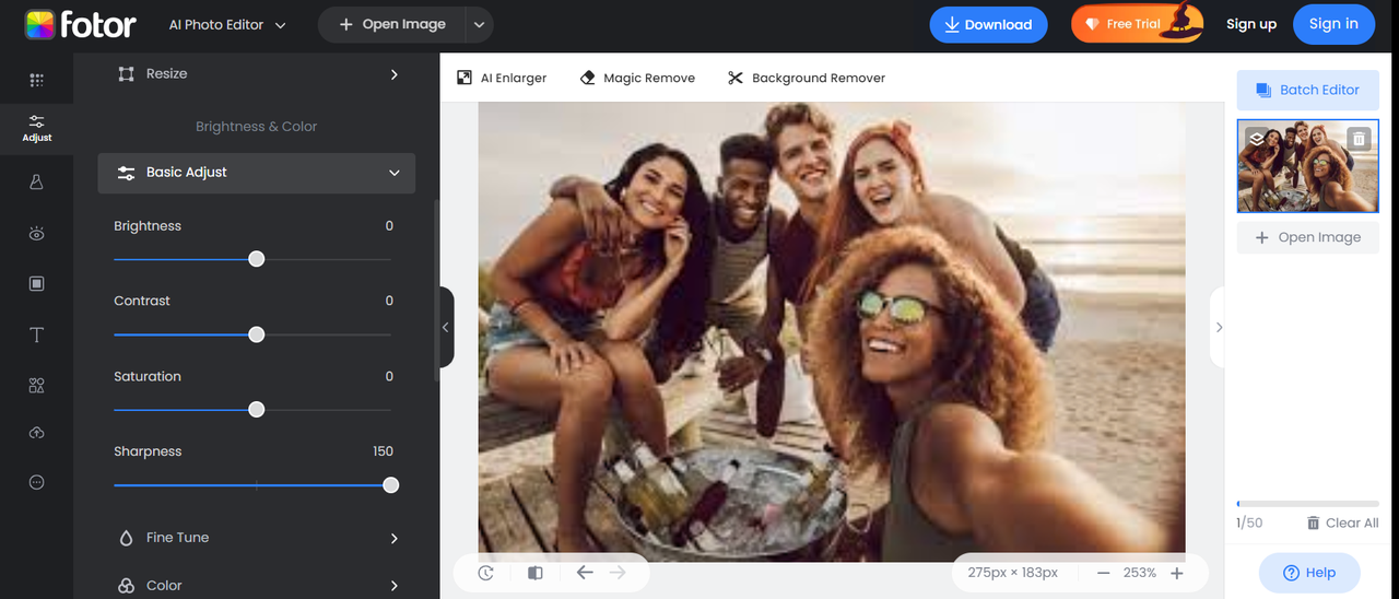 AI Sharpen Photos Online - Fotor