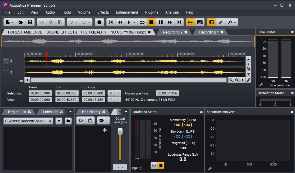 Audio Editing Programs - Acoustica Step 2