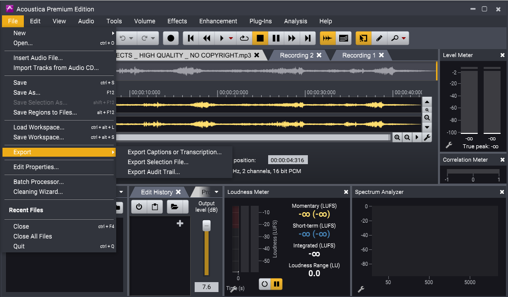 Audio Editing Programs - Acoustica Step 3