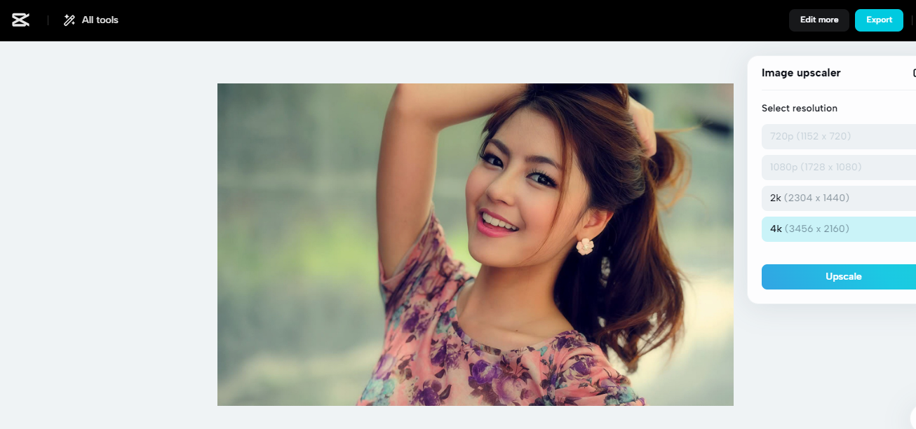 Choose upscaling option