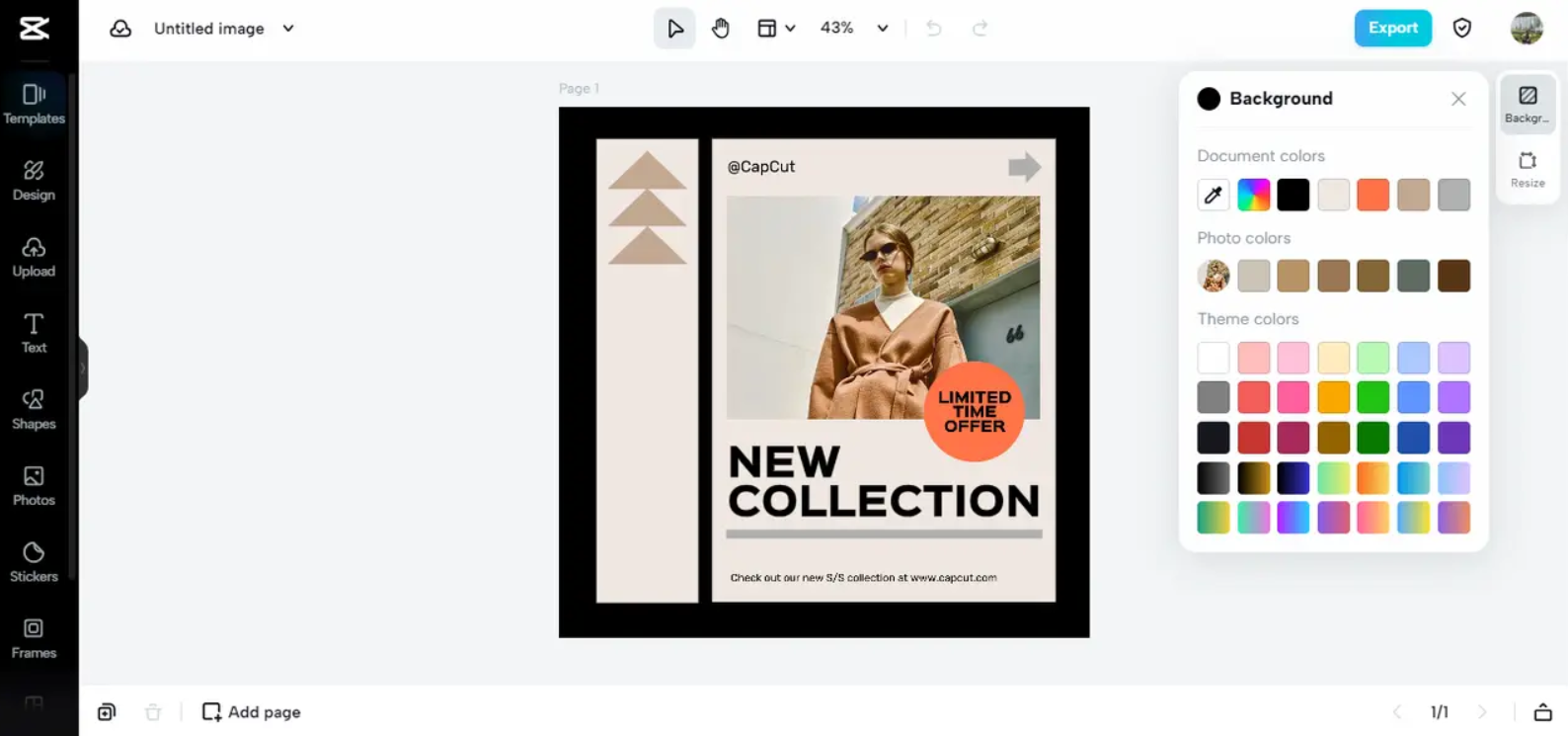 Edit your images on CapCut