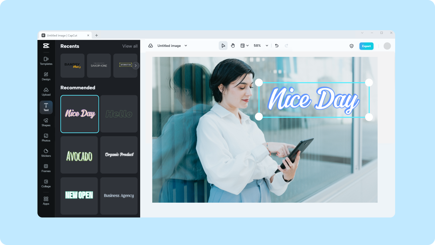 edit picture text online