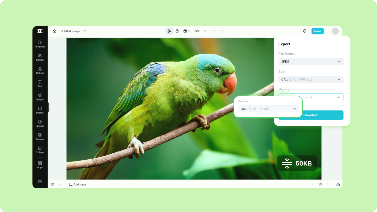 compress images below 50kb