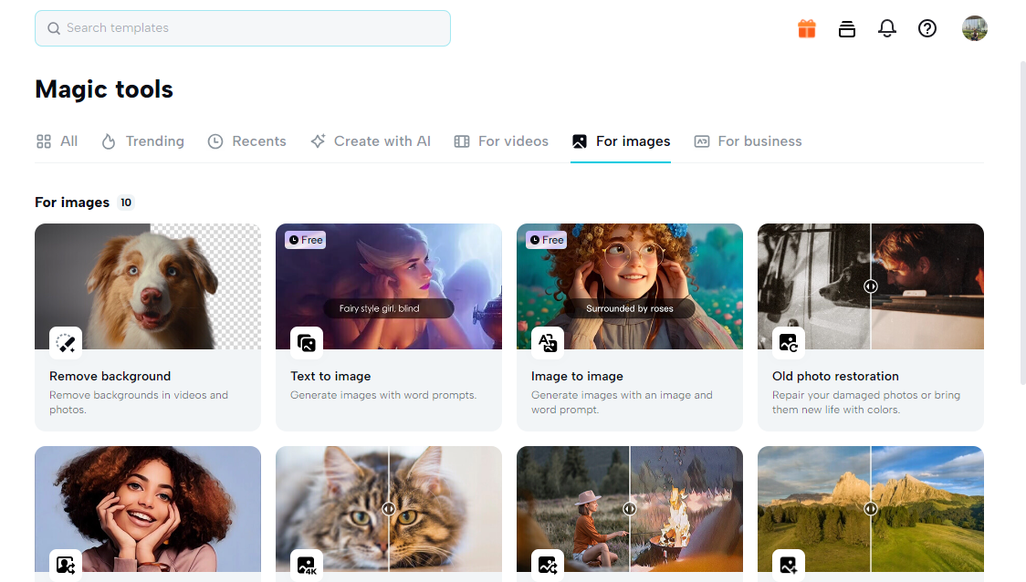 Head to your CapCut dashboard and choose “Magic tools.”