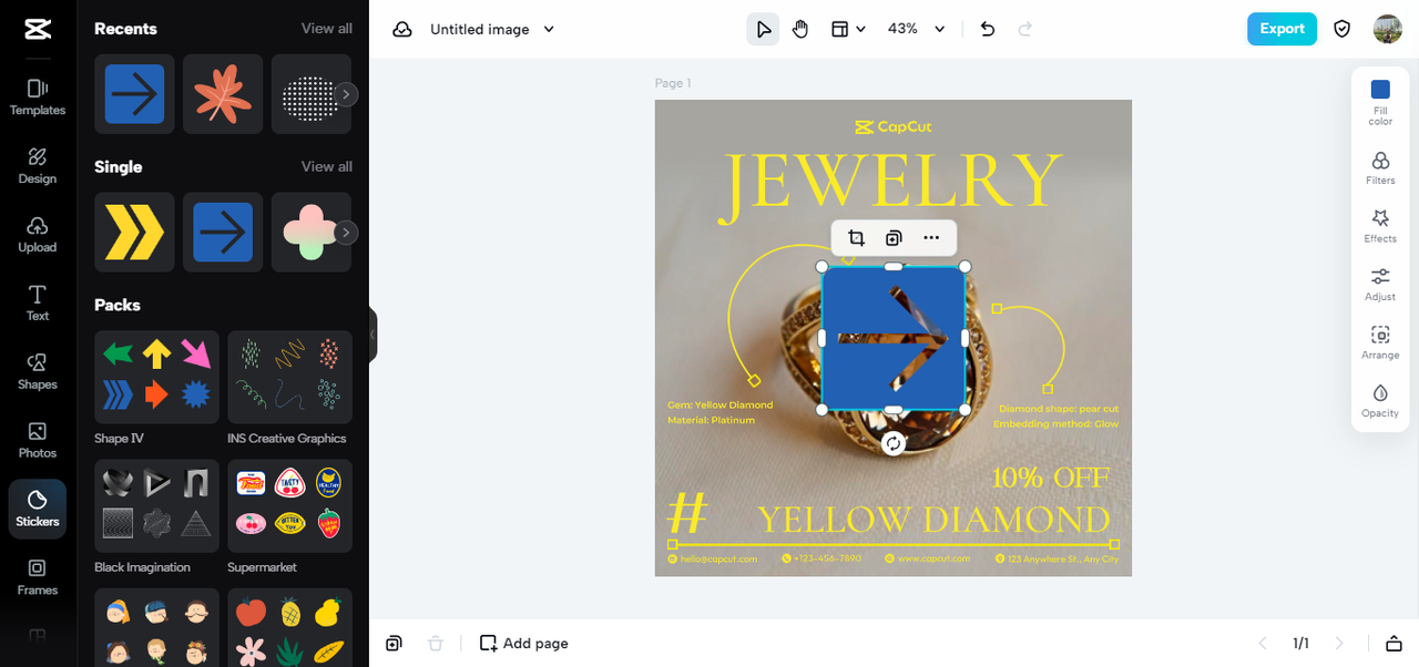 different filters and effects