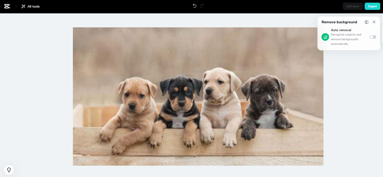 Initiate background removal: