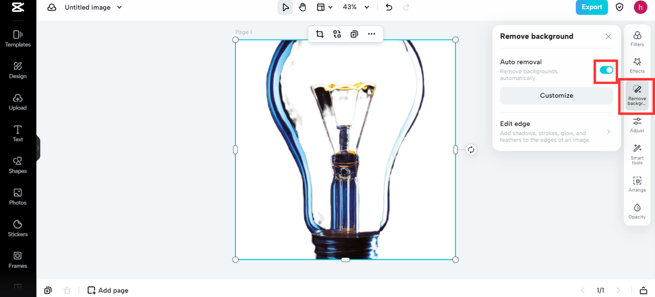 Remove the background from the image