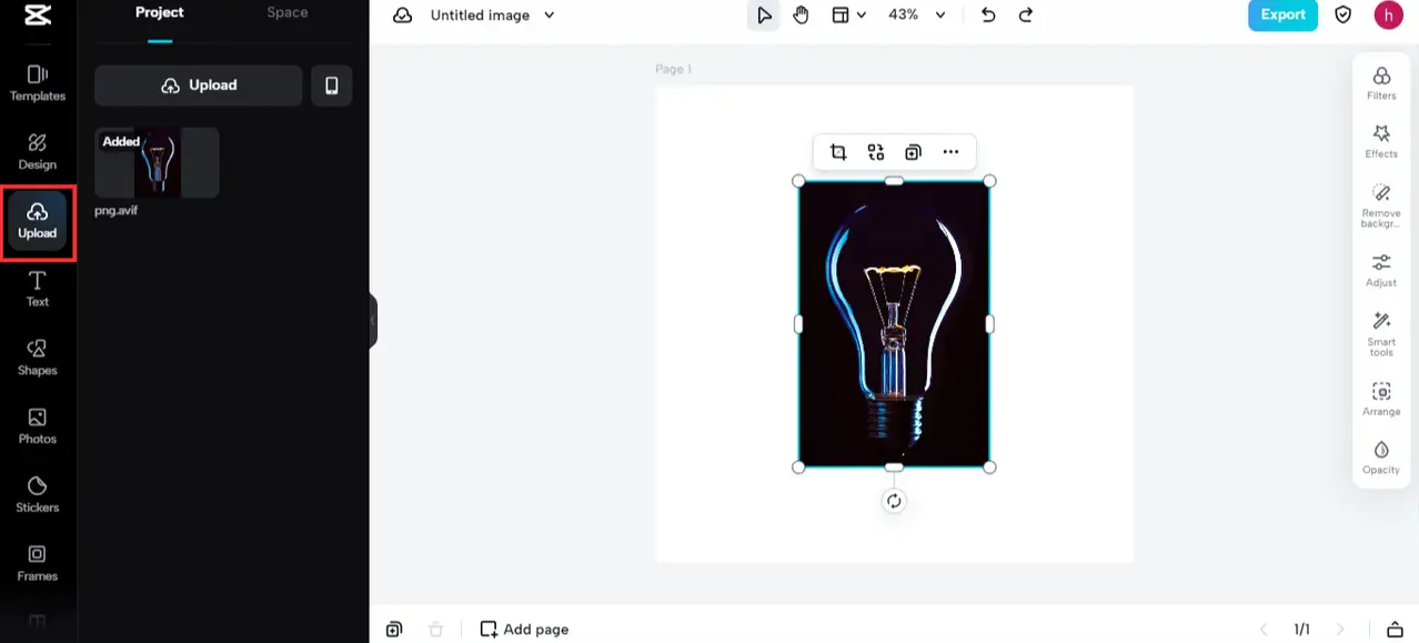 upload the PNG image