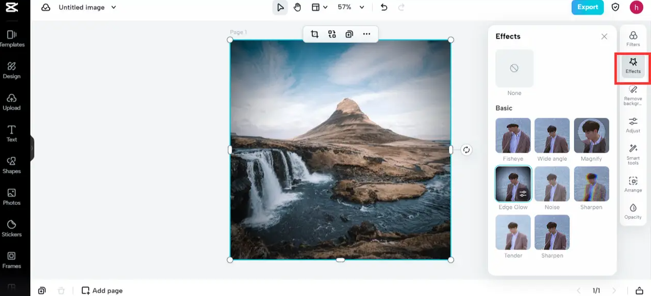 Enhancing personal photos with effects to set mood and style