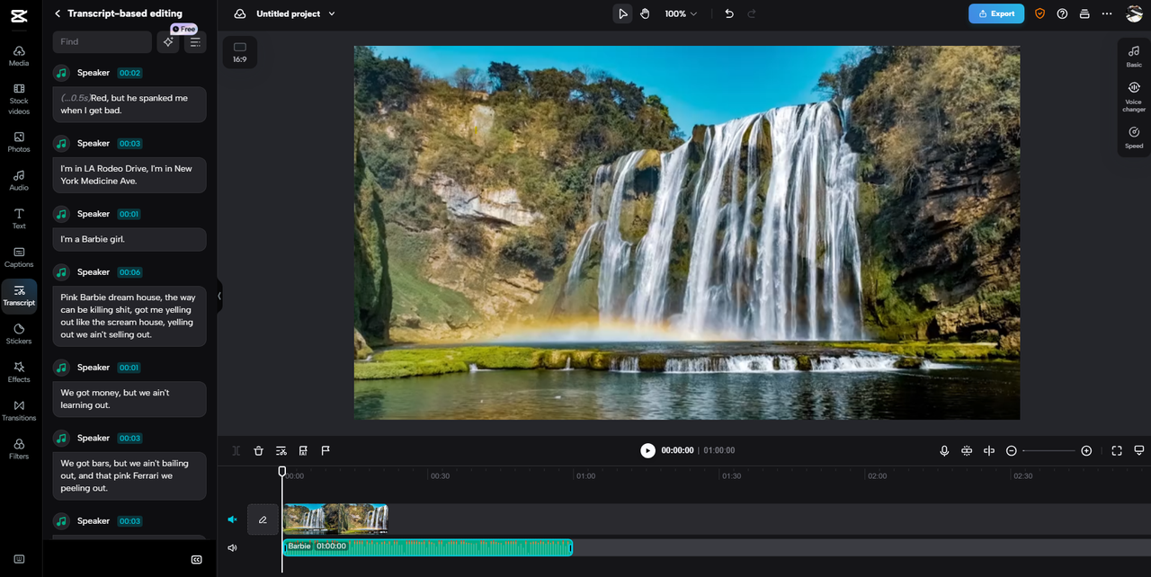 Transcript-based editing