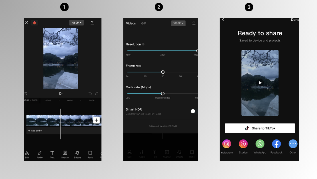 compress MP4 files with the CapCut's mobile app