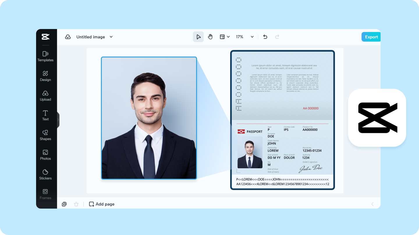 パスポート写真編集ソフト