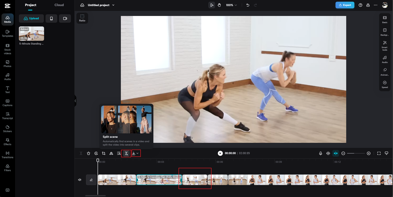 Split scenes in your video