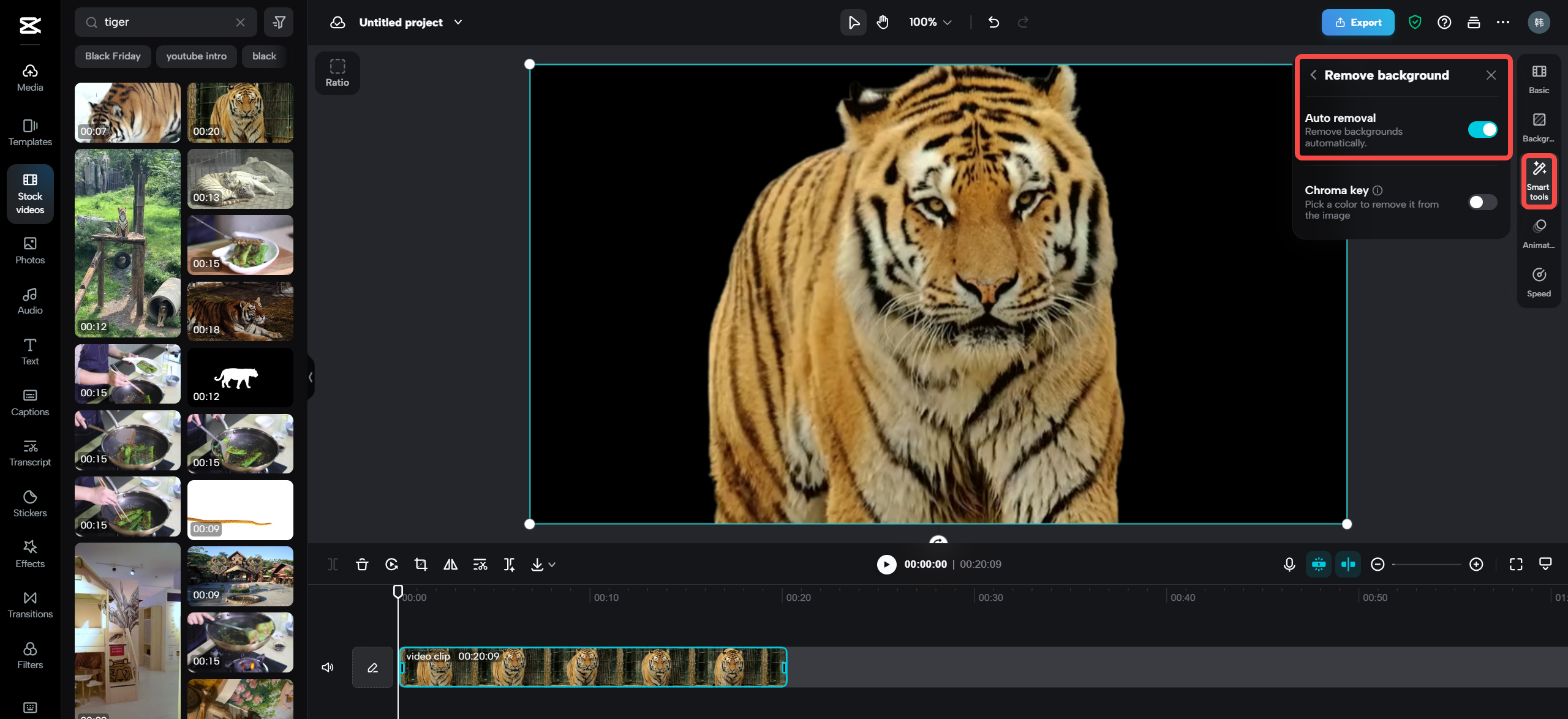 CapCut’s background removal