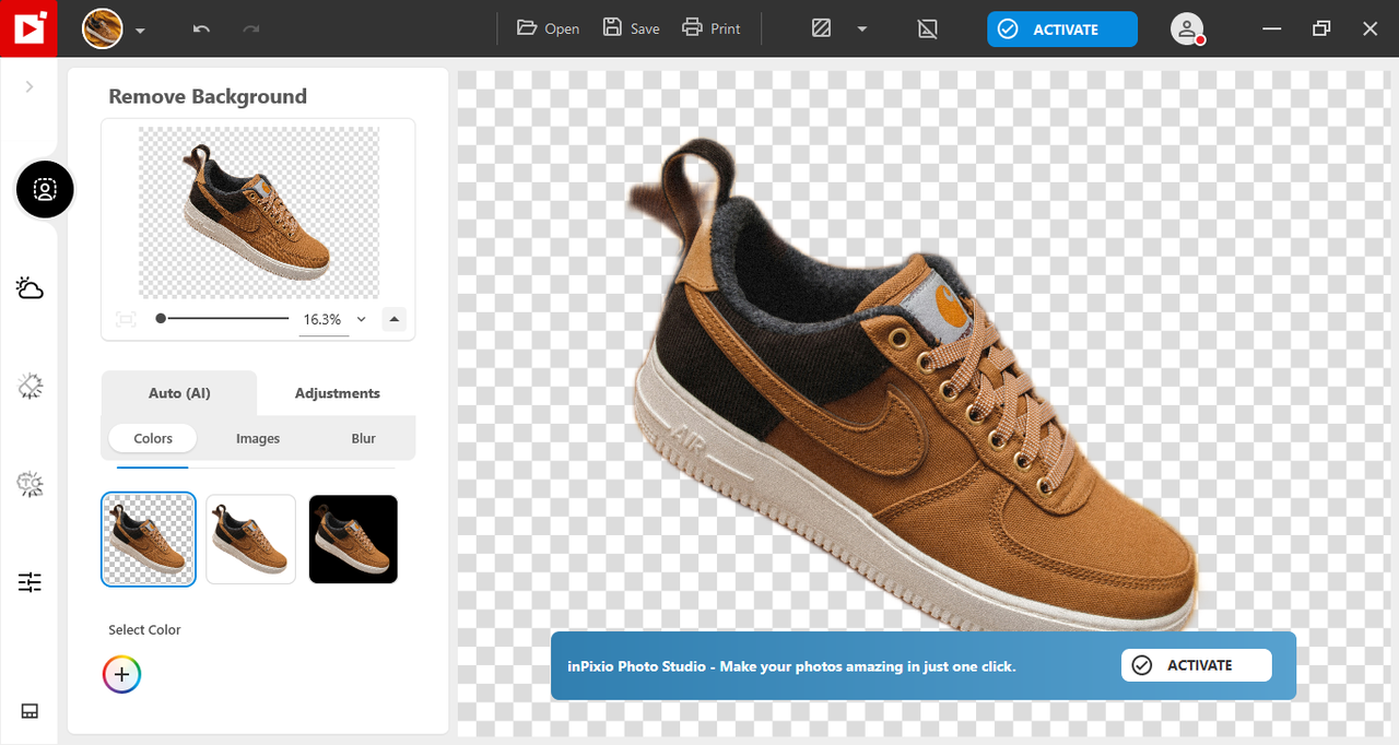 InPixio remove background tool