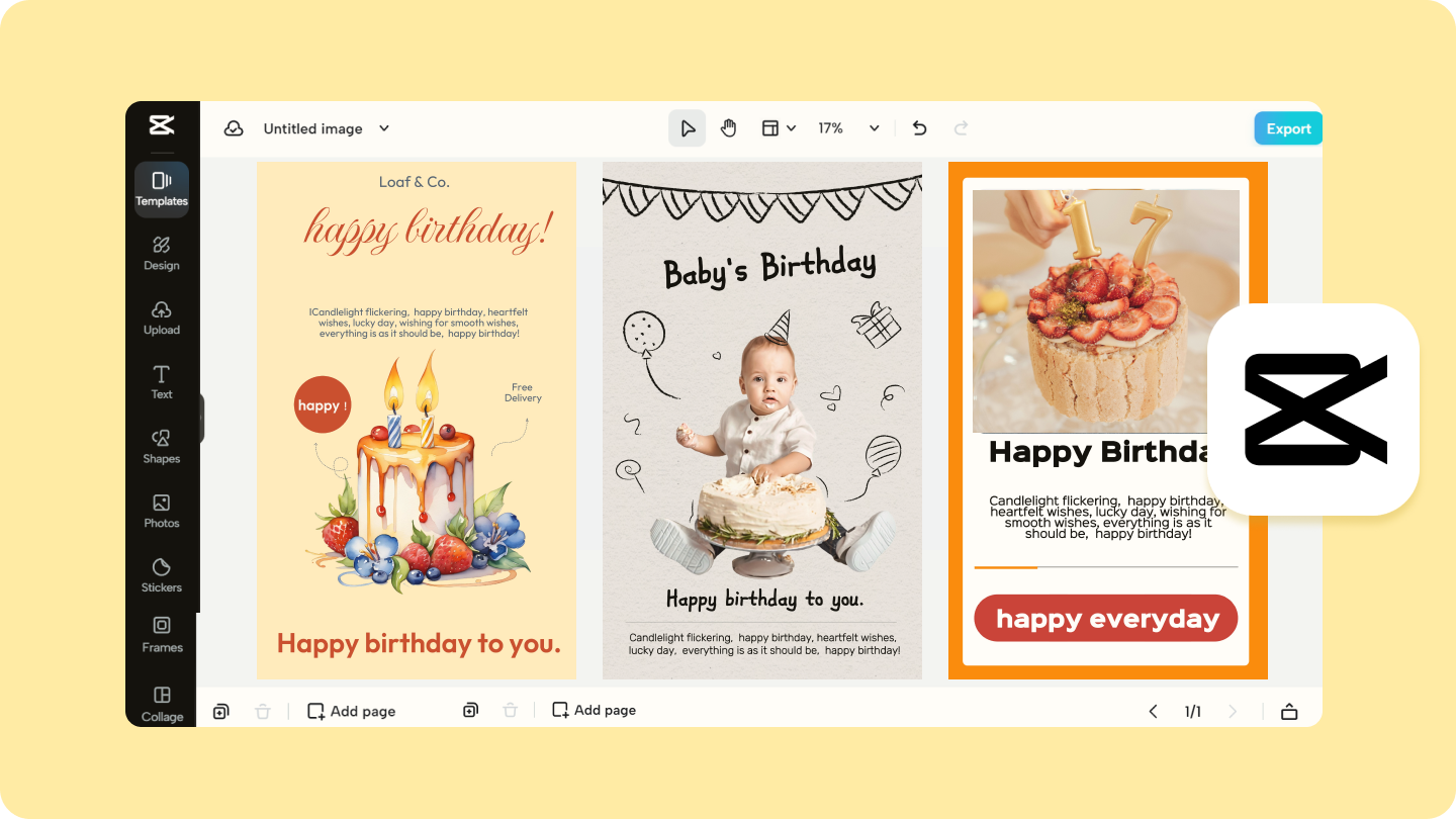 trình chỉnh sửa ảnh sinh nhật