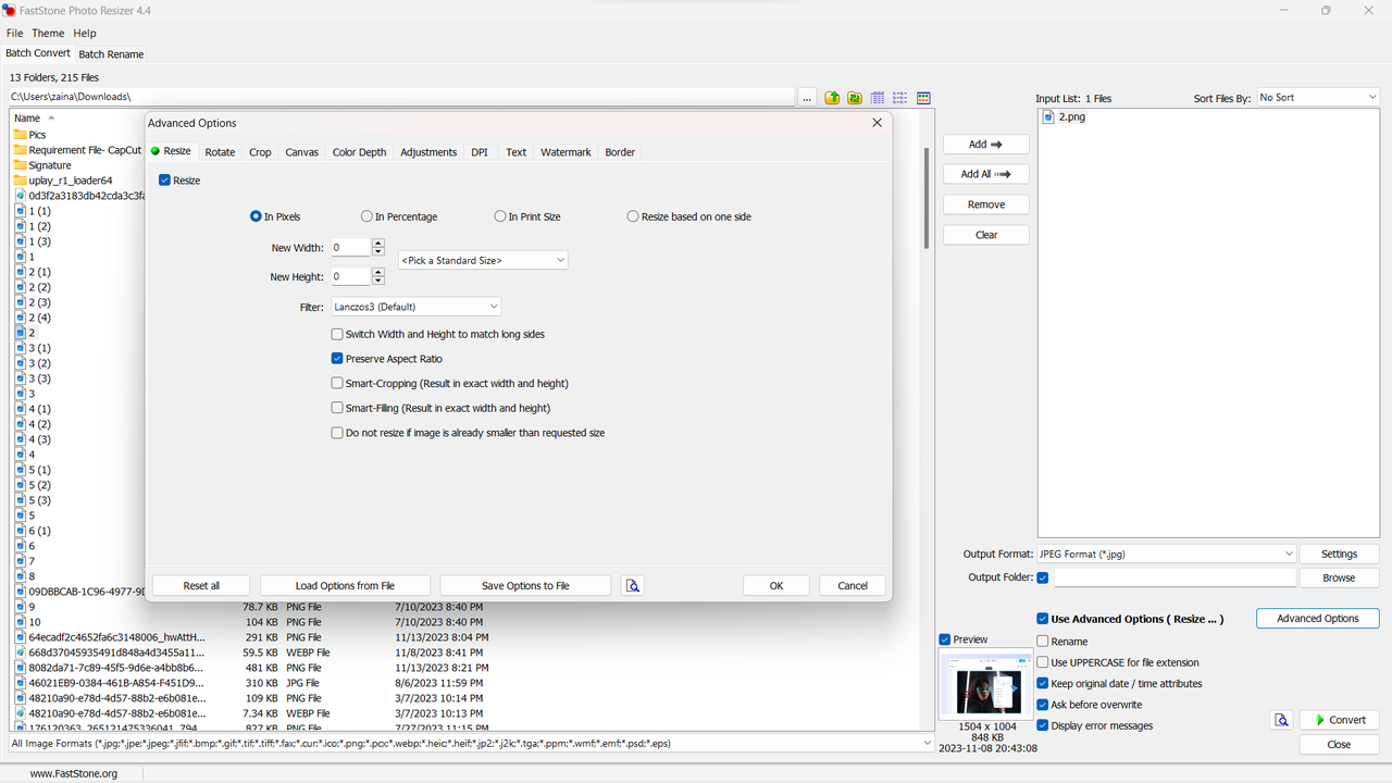 Resizing photos tool - FastStone Photo Resizer