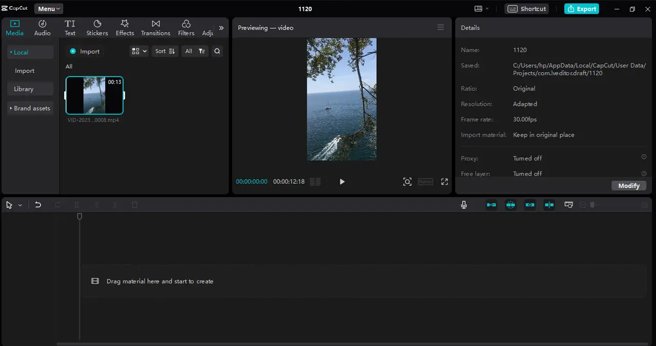 CapCut desktop video editor