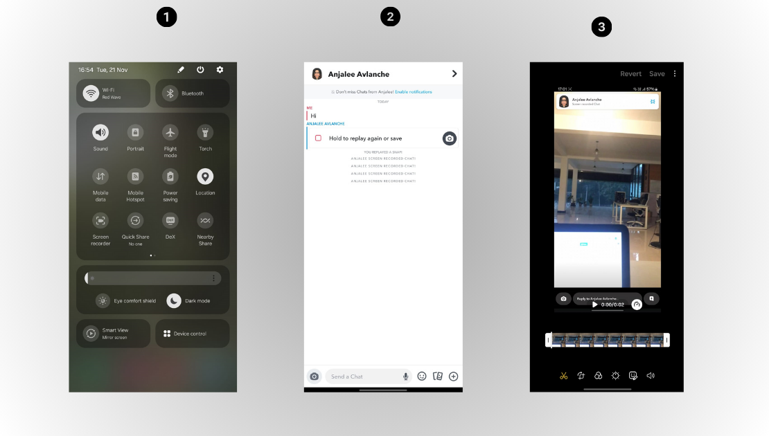 how to screen record Snapchat on Android