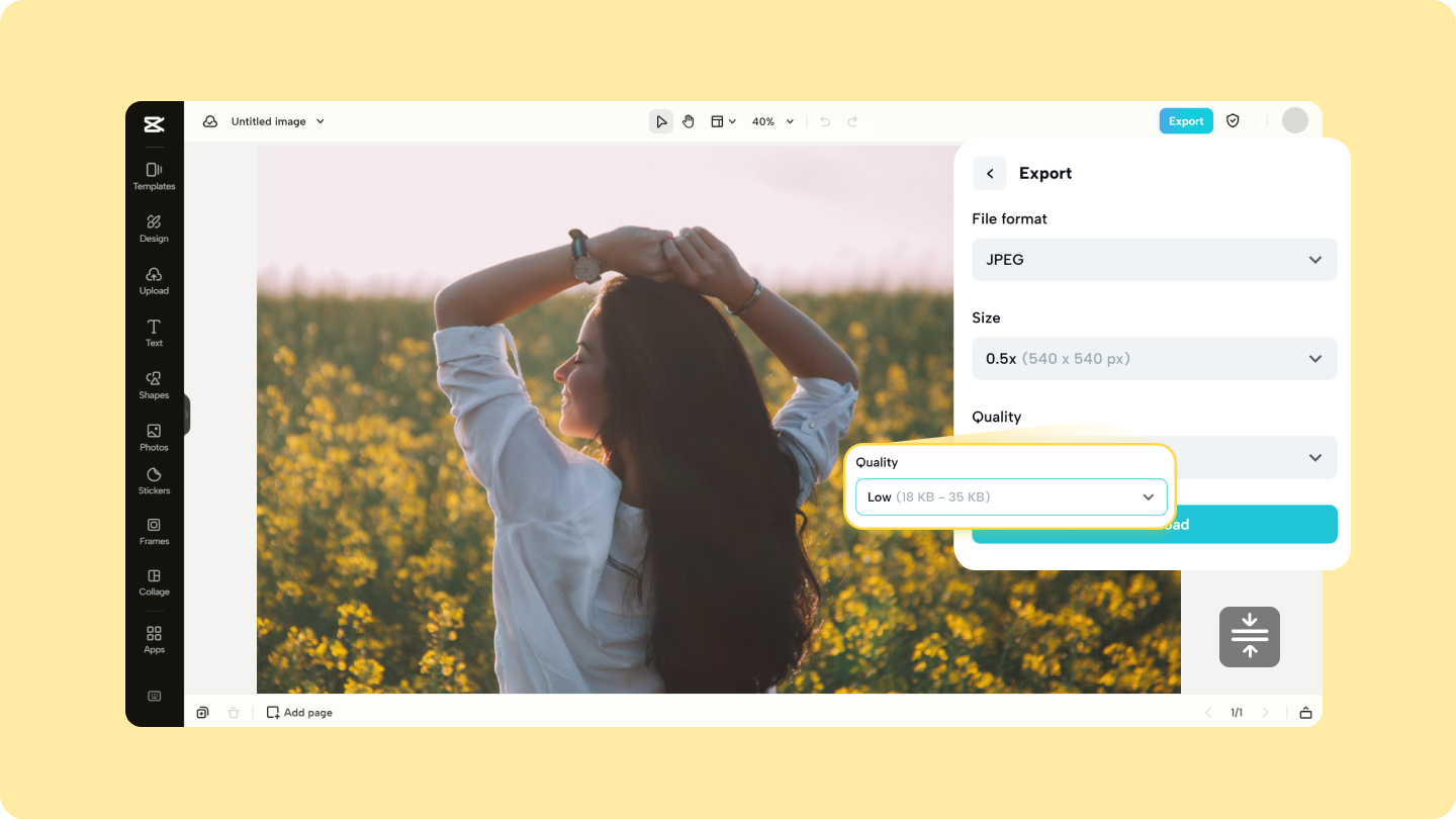 reduce the size of a jpeg image