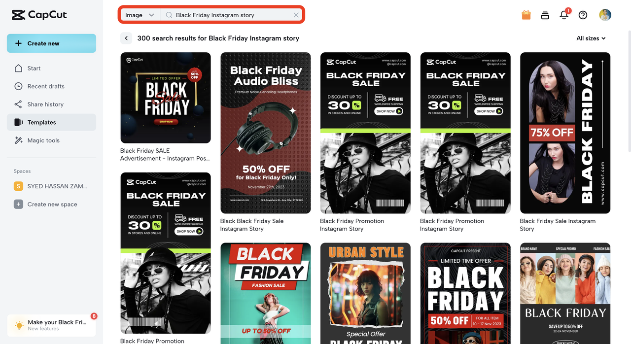 black friday instagram story