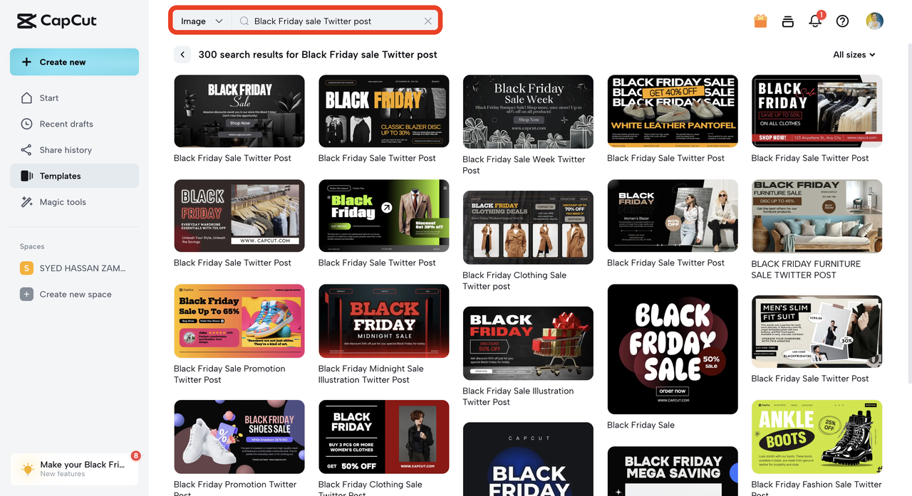 black friday sale twitter post