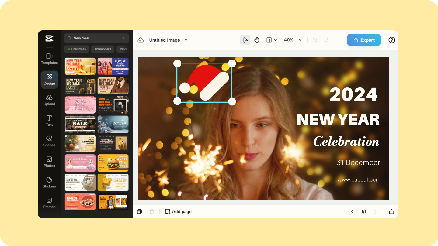 Frohes neues Jahr Fotobearbeitung