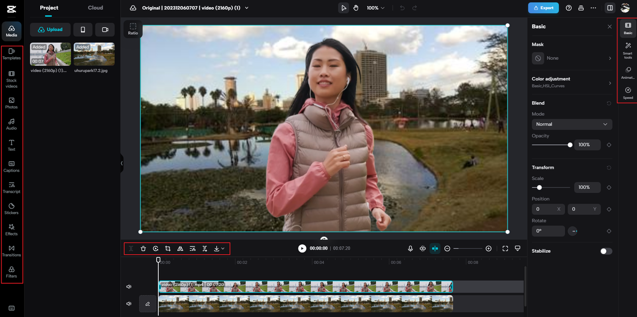 CapCut online editing