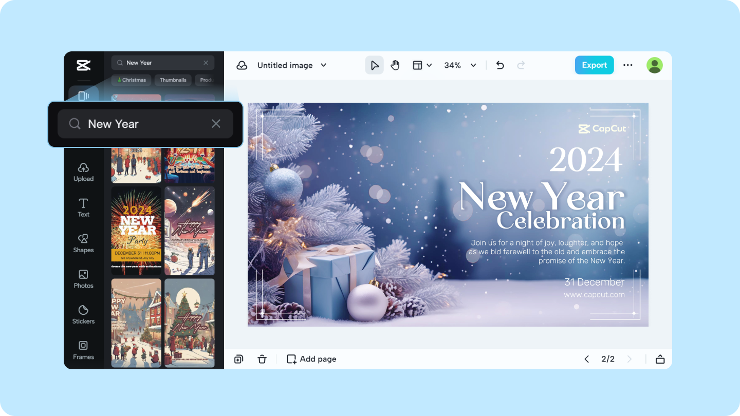 modello di capodanno