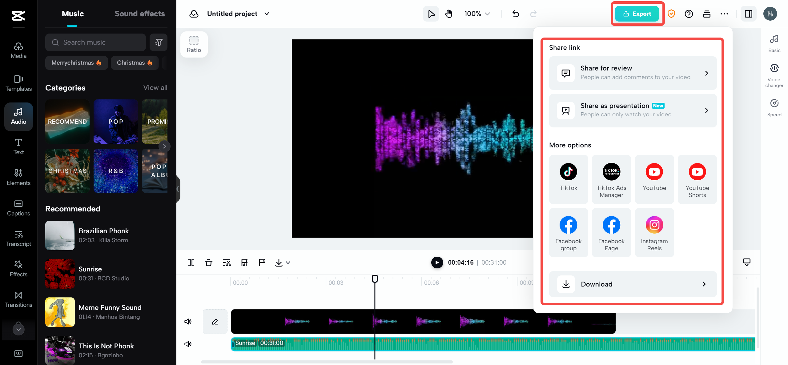 Export and share your masterpiece