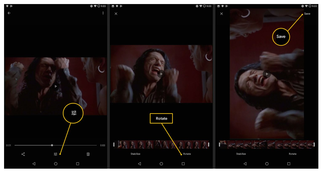 How to rotate video using the Android default setting?