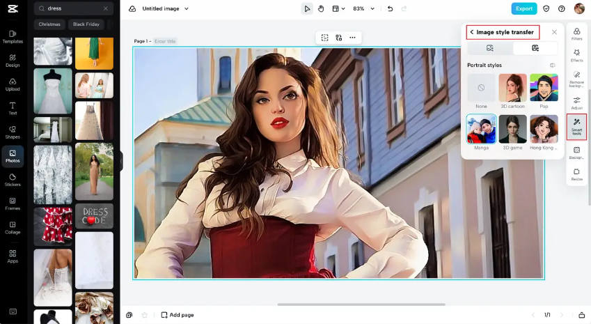 Image style transfer
