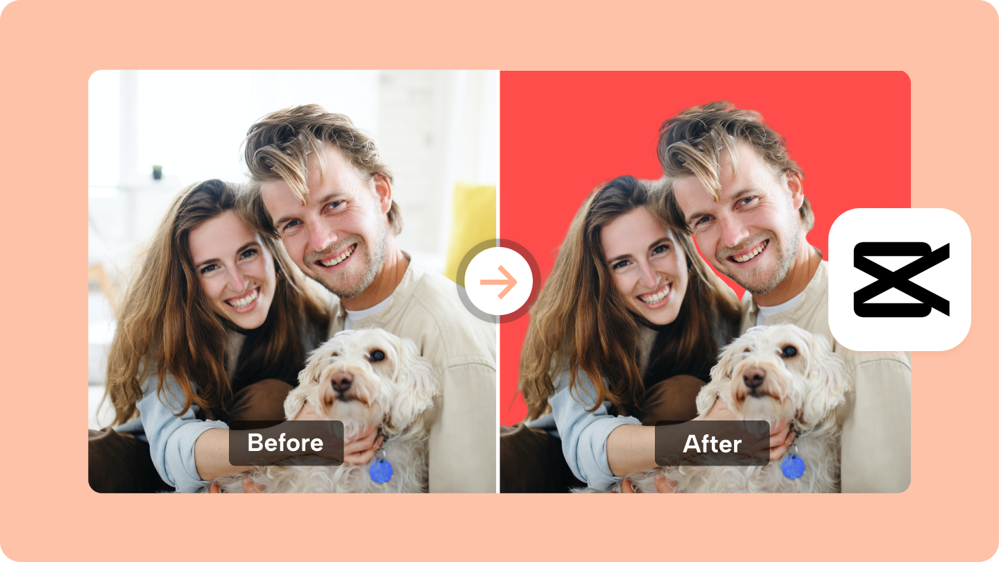 red background photo editing