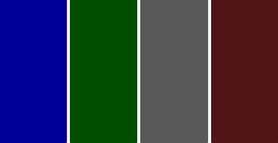 Blue, Green, Gray, Brown